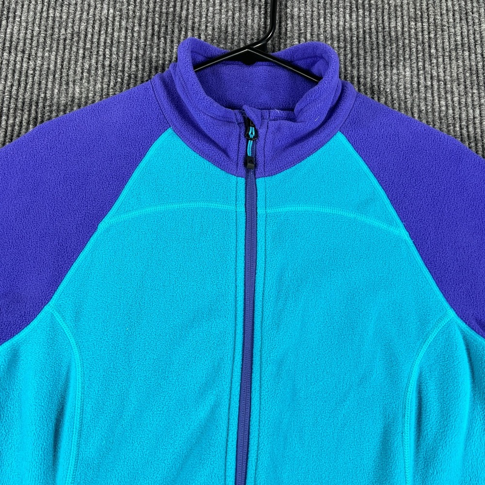 Eddie Bauer Sweatshirt Womens Large Blue Purple Long Sleeve Full Zip Mock Neck